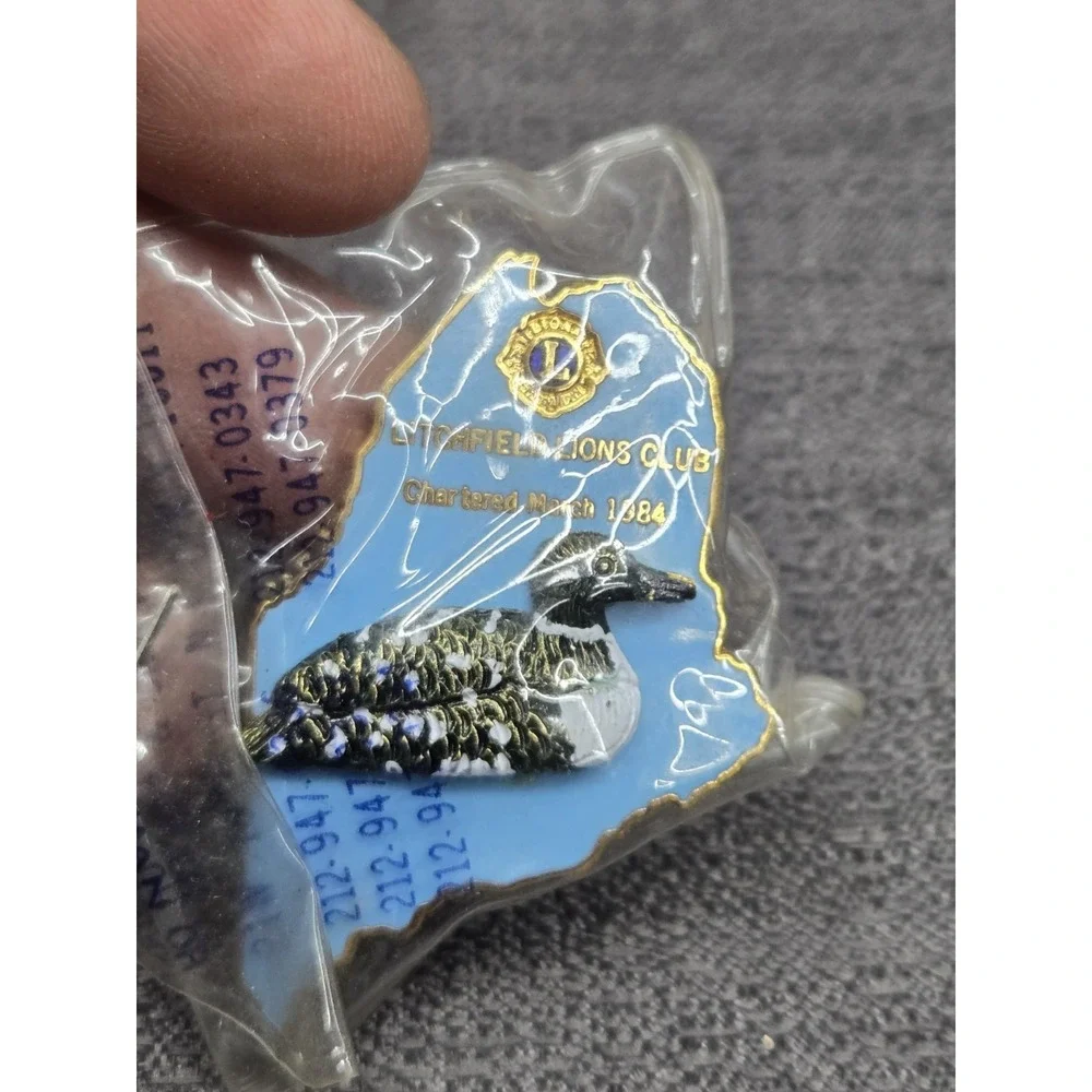 Vintage Livermore‎ Falls Maine Lions Club Chartered March 1984 Loon Pin
